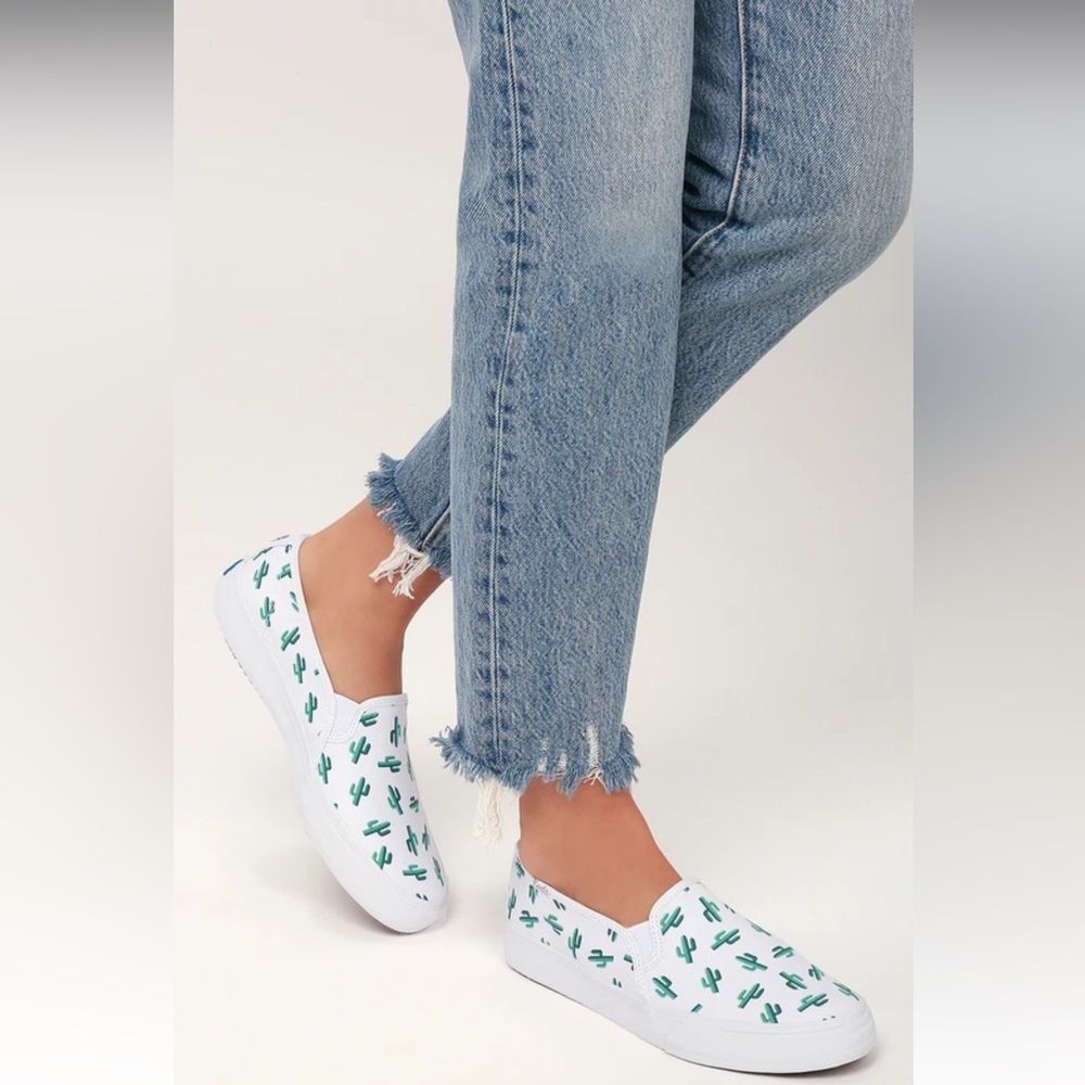 Keds X Sunnylife Double Decker Cactus Slip-On Sneakers Women's Size 8